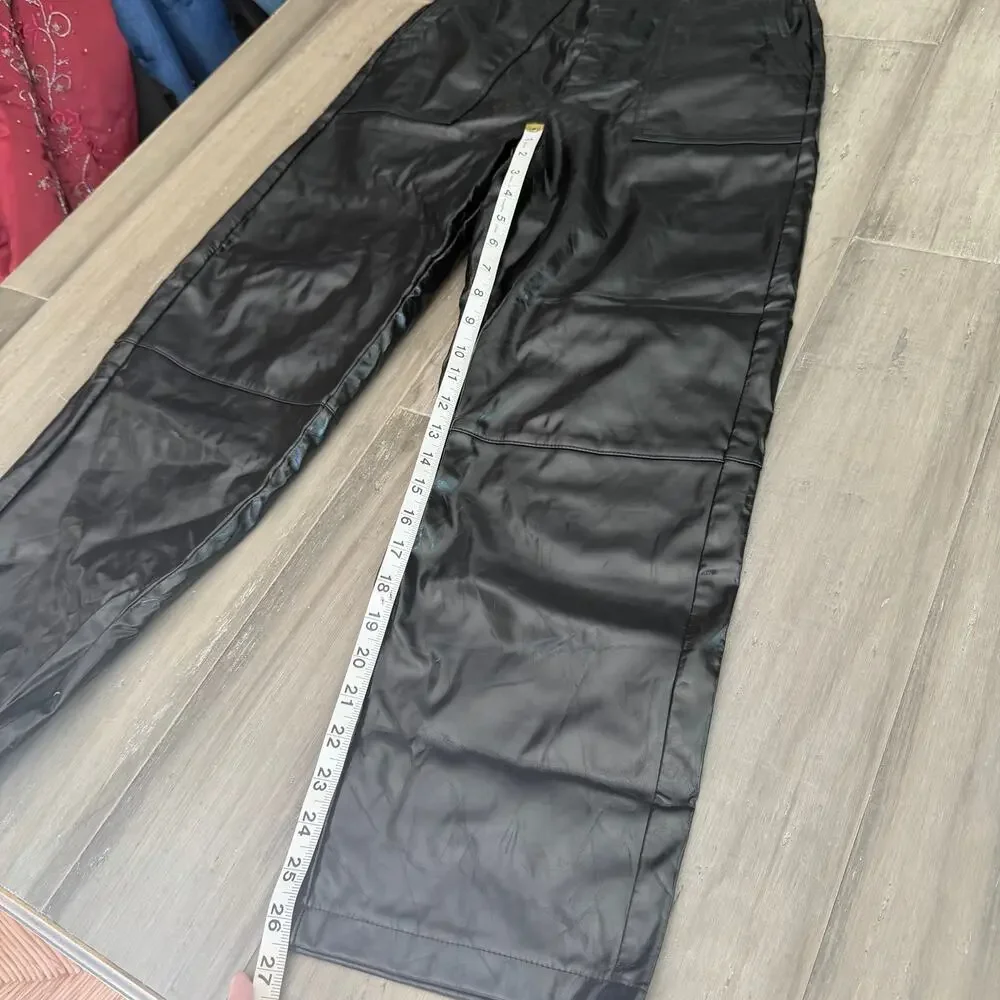 MOTF Black Faux Leather/Vinyl Pants Size Small